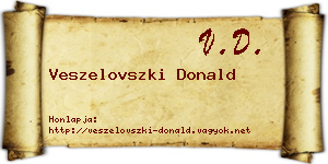 Veszelovszki Donald névjegykártya